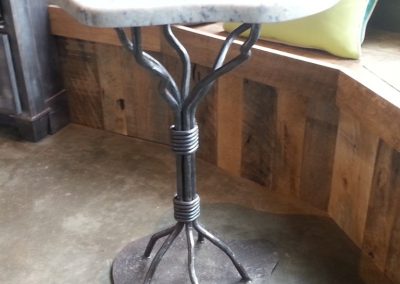 Tree table with granite top