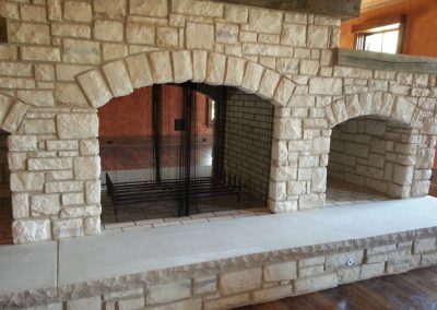 Fireplace chain front