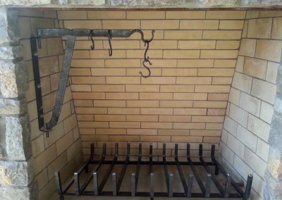 Fireplace crane and grate