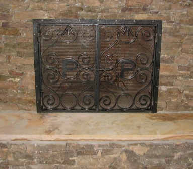 Fireplace doors with initial