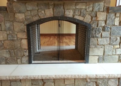 Fireplace trim with chain 2